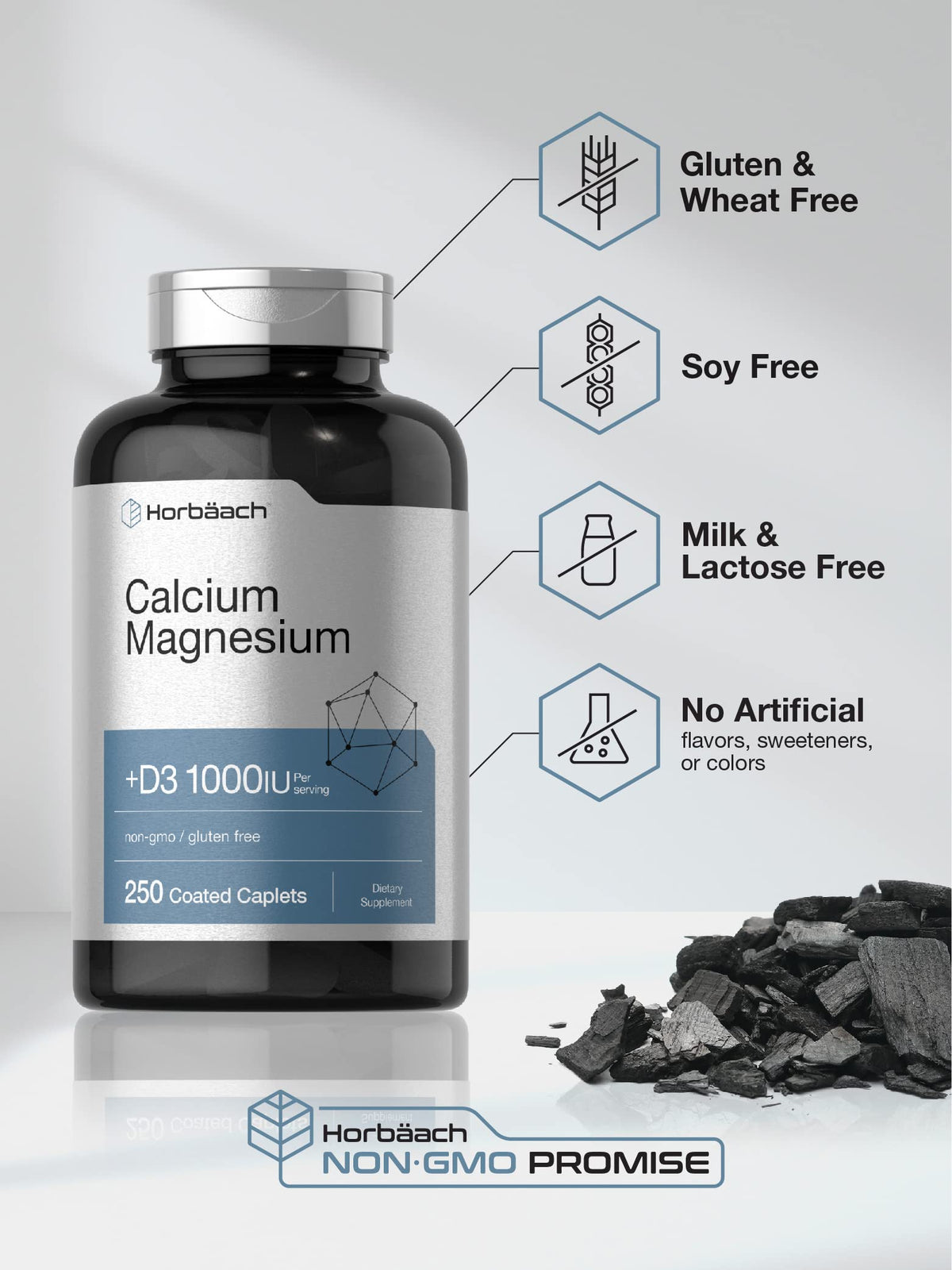 Calcium Magnesium with Vitamin D3 250 Caplets D8034
