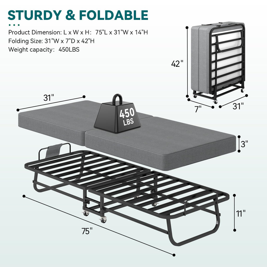 Folding Bed 75" x 31" C6742