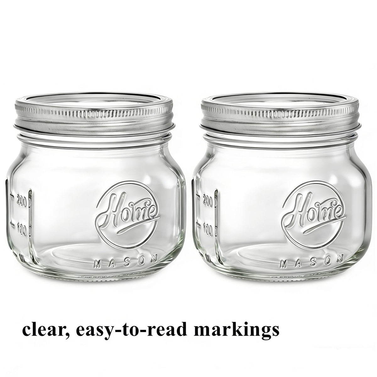 12 Pack 16Oz Wide Mouth Glass Mason Jars with Airtight Lids F704