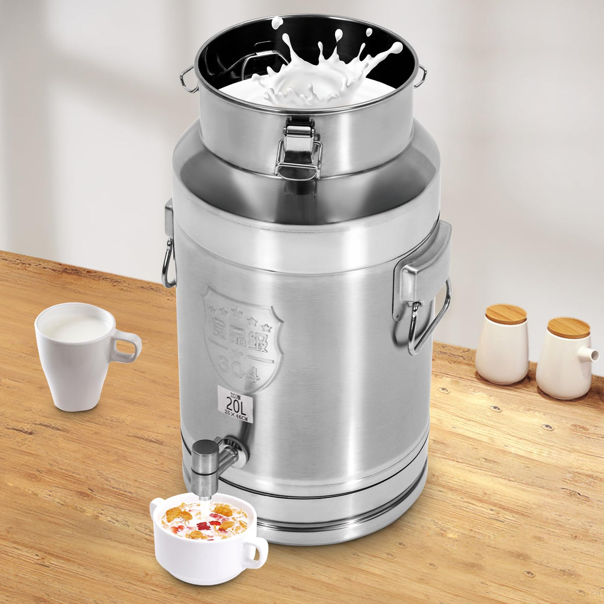 Stainless Steel 20L Milk Can with Faucet L796