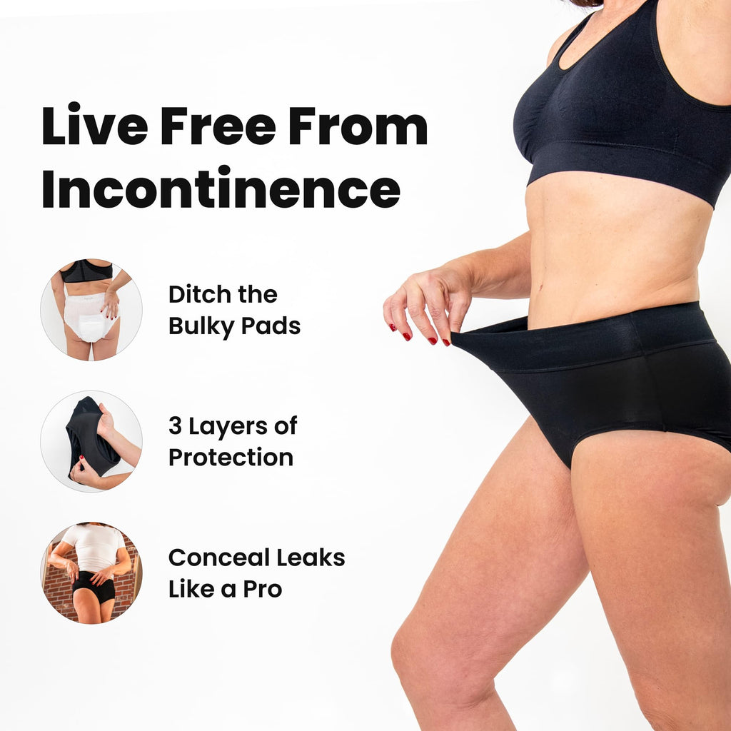 Washable Leak Proof Incontinence Underwear 3-Pack Q70499