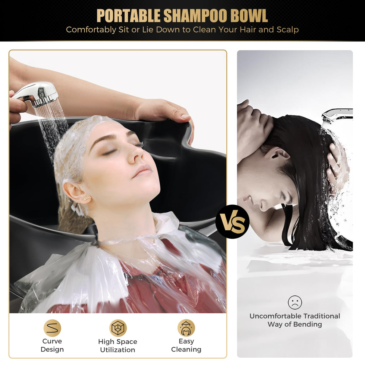 Portable Height and Angle Adjustable Shampoo Basin with Electric Pump T123