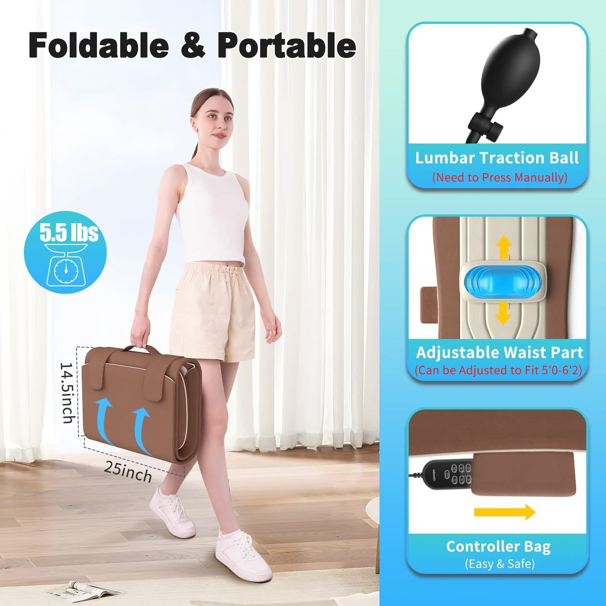 Full Body Massage Mat with 3 Heating Zones D600