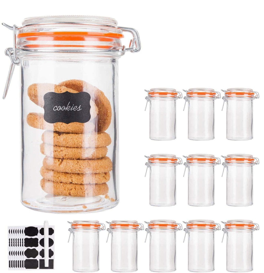 16 oz Glass Airtight Storage Jars, 12 Pack Y701