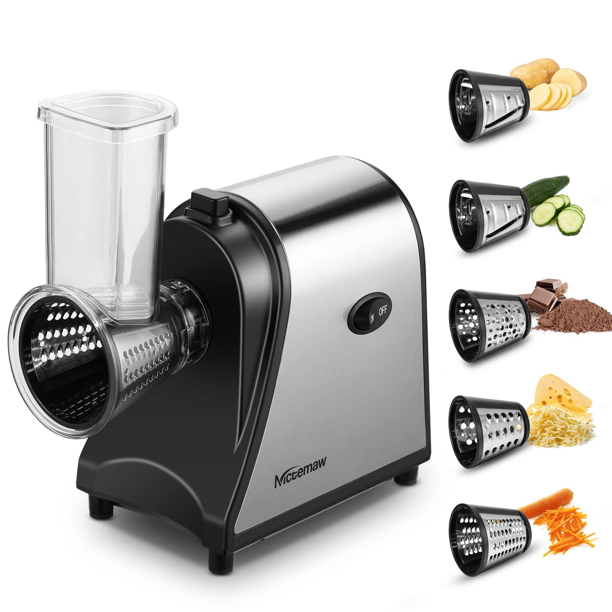 Electric Vegetable Cutter 500 W with 5 Cutting Drums L812
