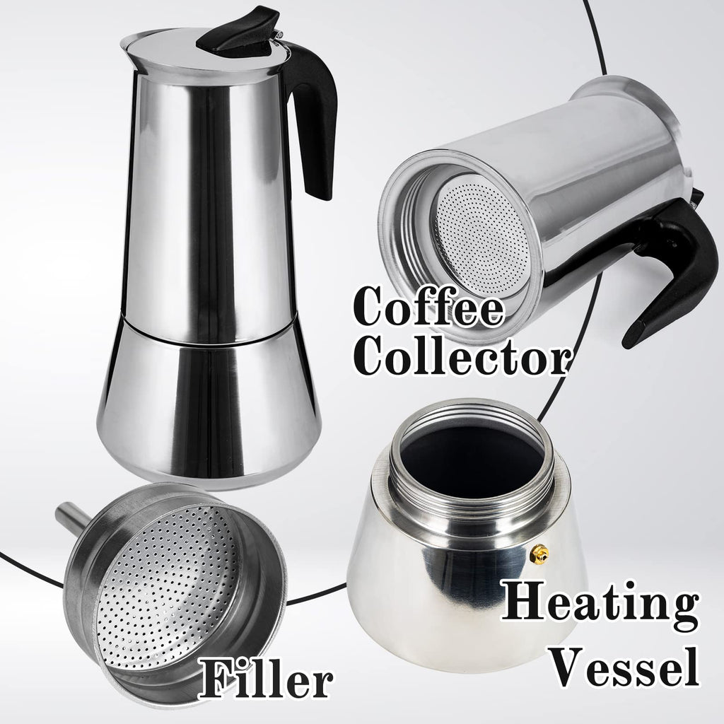 Stainless Steel Stovetop Moka Pot Espresso Maker 12 Cup 600ml N849