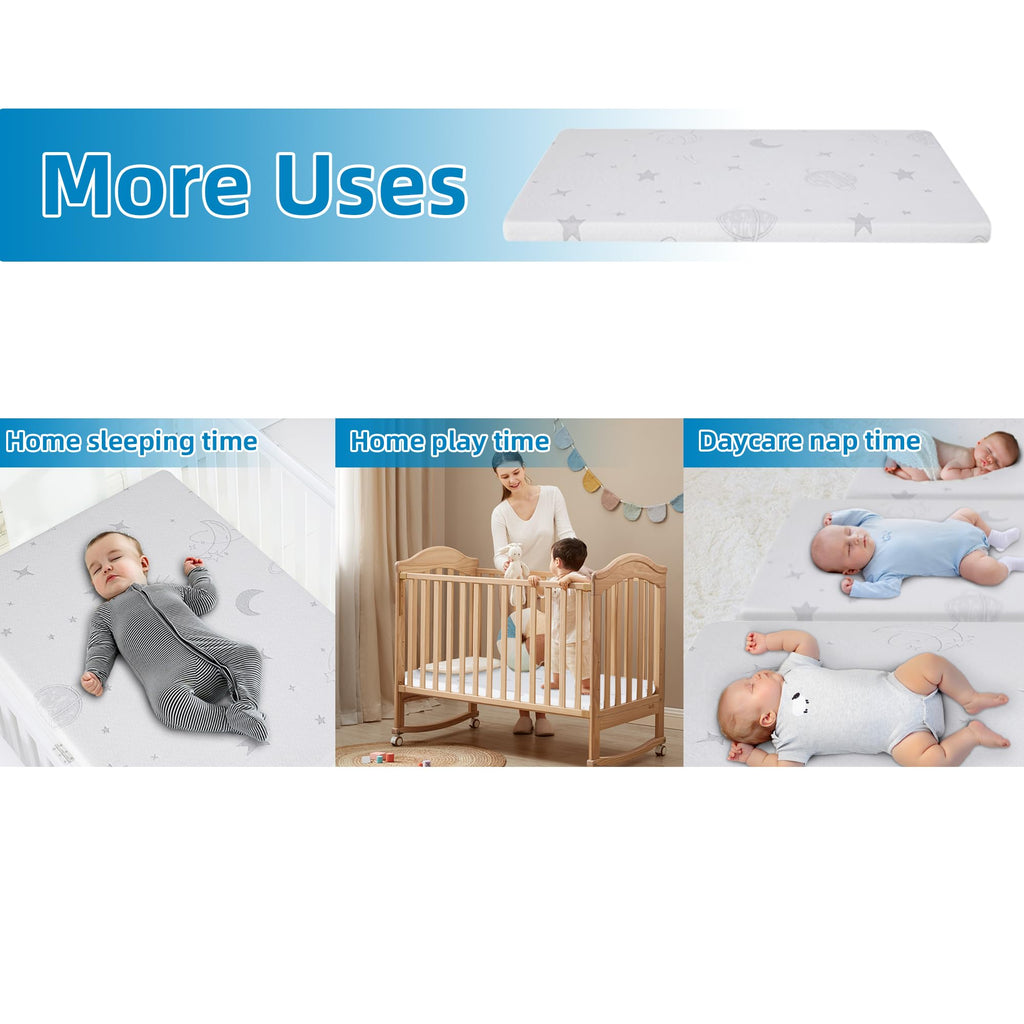 Pack and Play Mattress Pad 38"x26"x3" Dual-Sided V684939