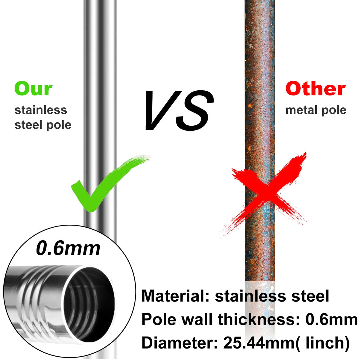Heavy Duty Stainless Steel Flag Pole Kit A5555