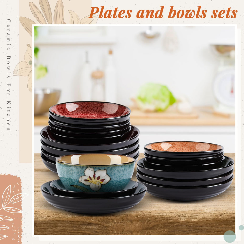 12 Pcs Floral Ceramic Dinnerware Set for 4 O226072