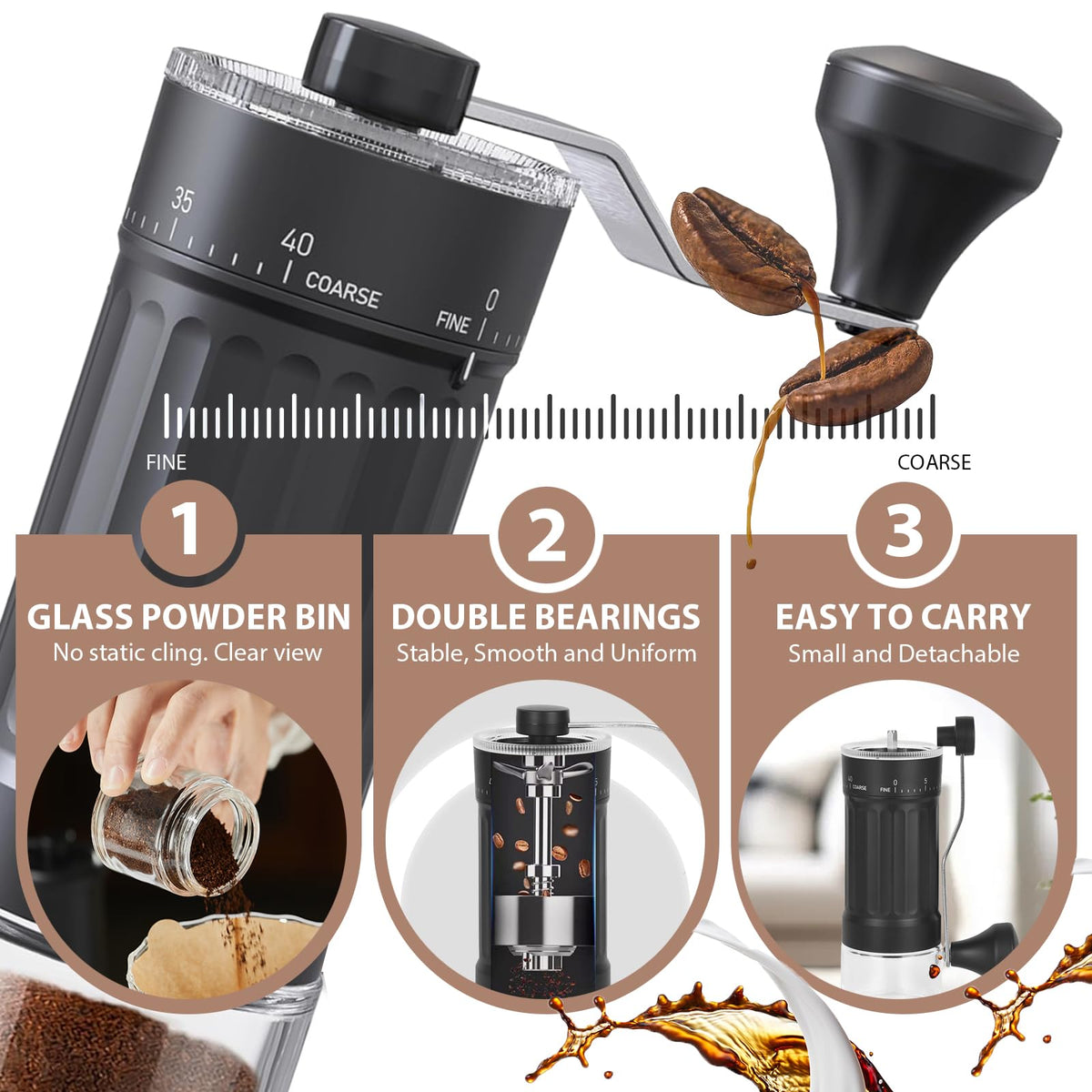 Manual Coffee Grinder with Ceramic Conical Burr N2264