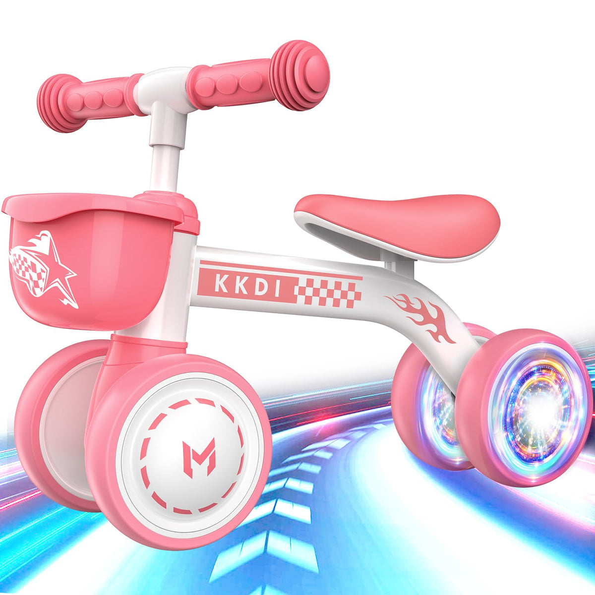 Pink Toddler Balance Bike with Silent Wheels K50380