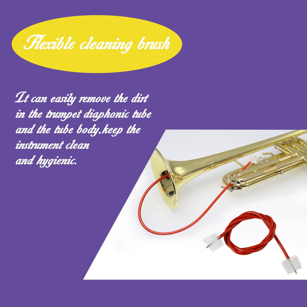 Trumpet Cleaning and Maintenance Kit with Valve Oil, Cork Grease, Cleaning Cloth, Mouthpiece, Cleaning Brush, Gloves J5153