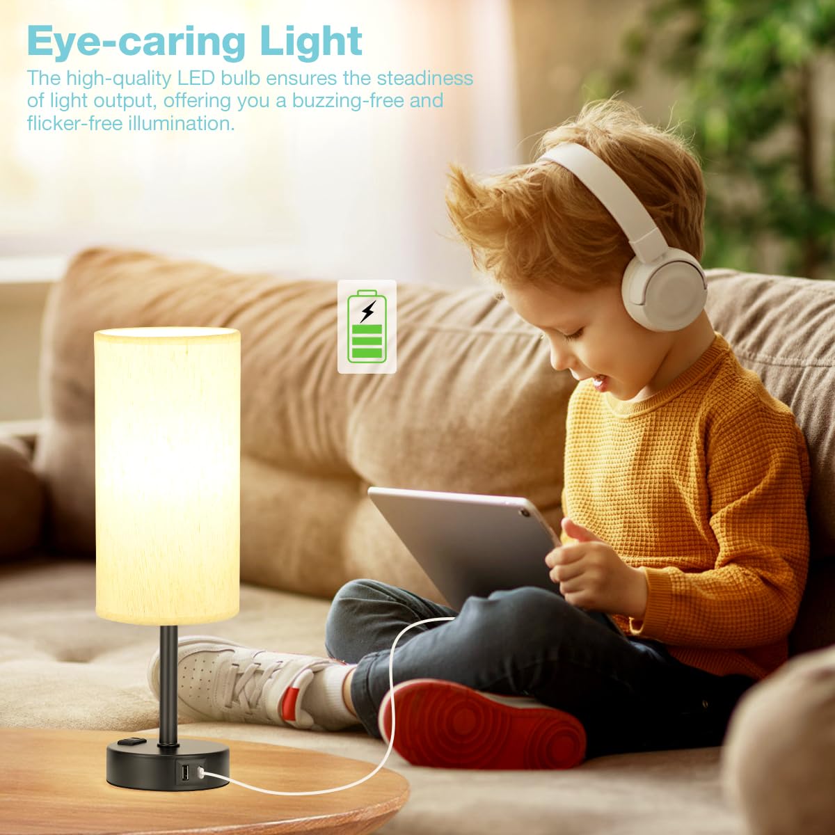 Turquoise Dimmable Touch Bedside Table Lamp Y717711