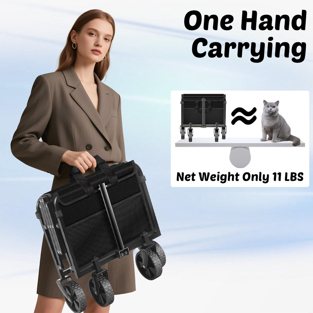 Foldable Collapsible Wagon Cart with Adjustable Handle U53024