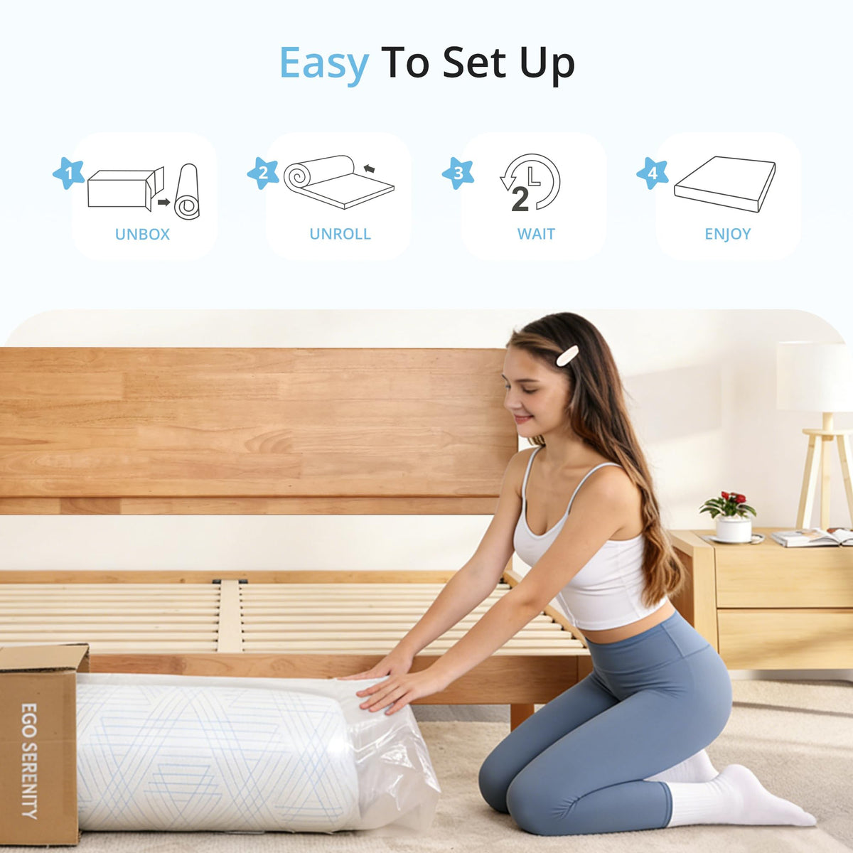 10 Inch Cooling Green Tea Gel Memory Foam Mattress H35374