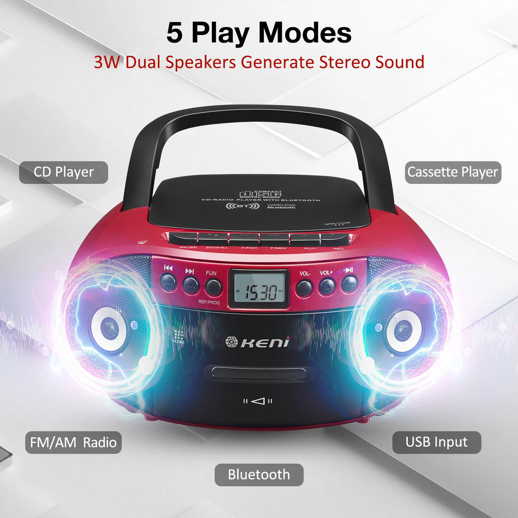 CD Cassette Player Boom Box with AM/FM Radio S663534