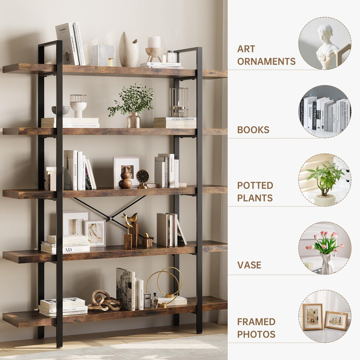 Heavy Duty 5 Tier Industrial Bookcase V480654