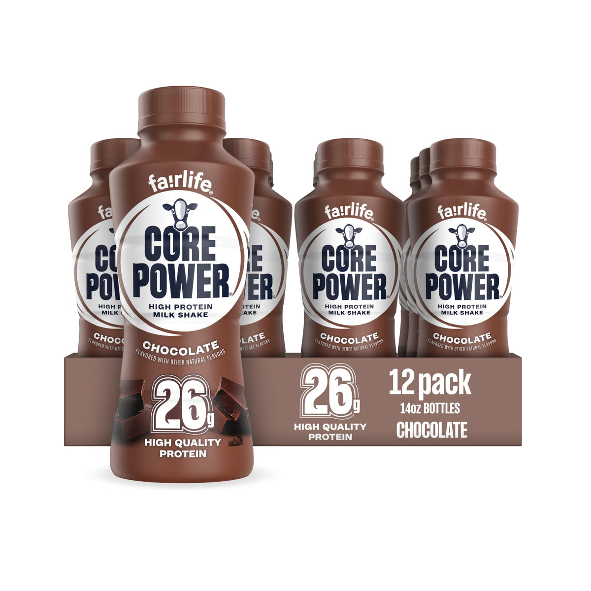 26g Protein Chocolate Milk Shakes 14 Fl Oz (Pack of 12) Q2857
