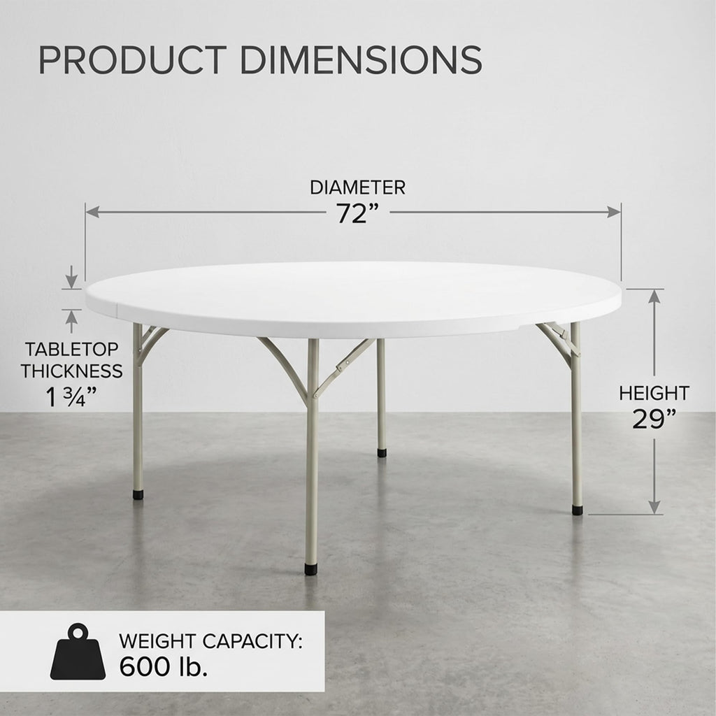 72-Inch Round Plastic Folding Tables 9-Pack M41256