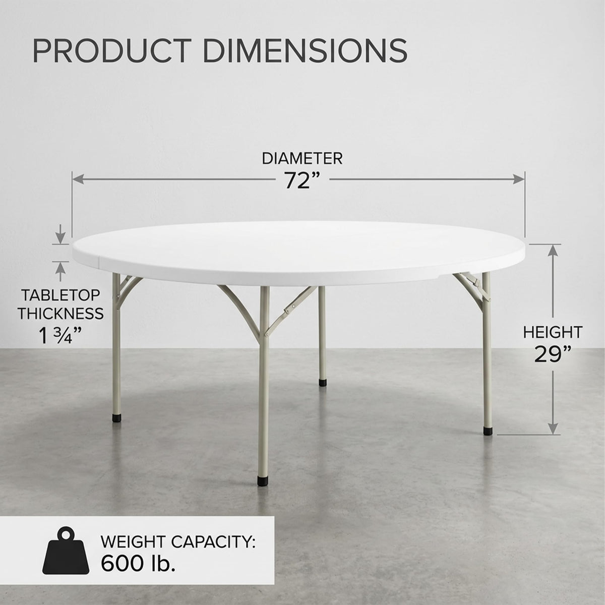 72-Inch Round Plastic Folding Tables 9-Pack M41256