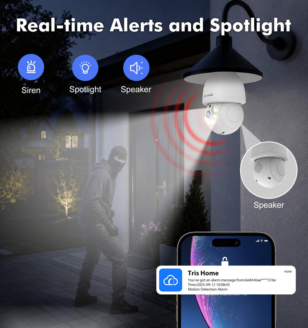 2K Light Bulb Security Camera, 5G/2.4G WiFi, 2 Pack J87736