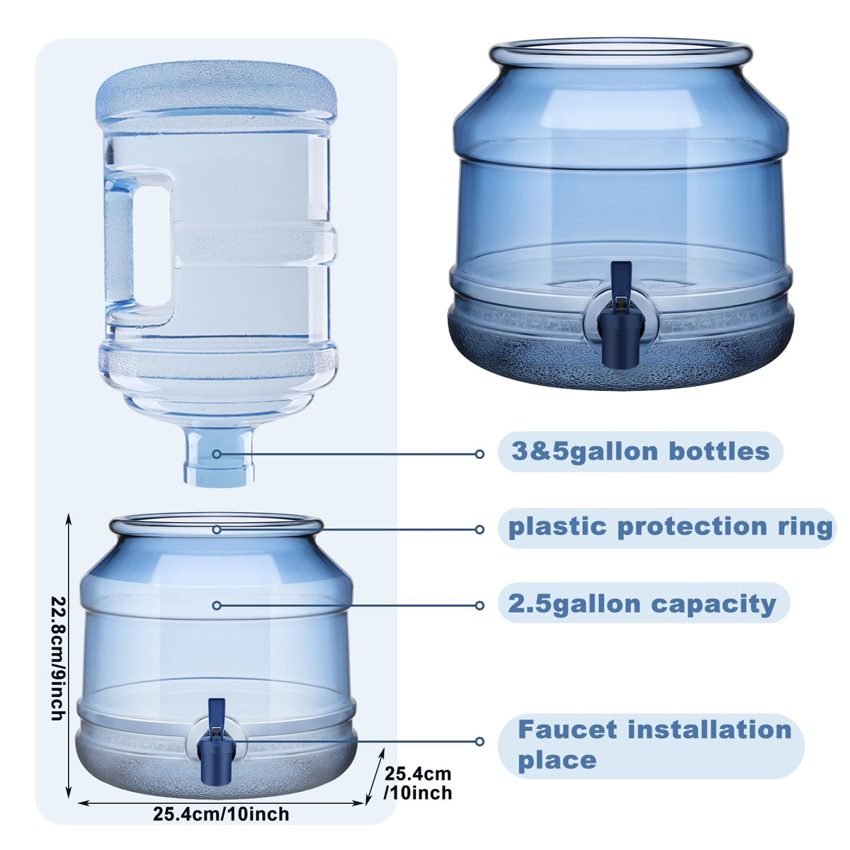 5 Gallon Water Jug Dispenser Base with Spout H645