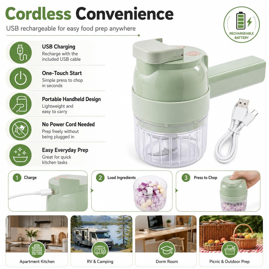 Electric 5-in-1 Handheld Vegetable Chopper Y8710