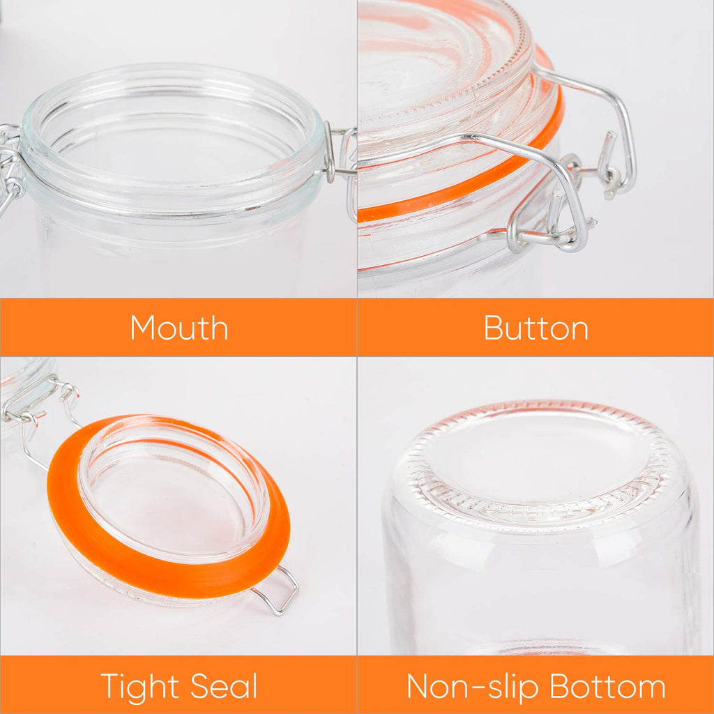 16 oz Glass Airtight Storage Jars, 12 Pack Y701