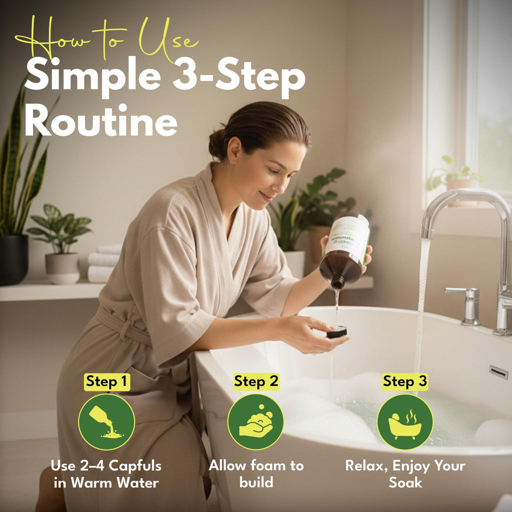 Scented Foaming Bubble Bath with Essential Oils and Epsom Salt, 33.8 fl oz U893853
