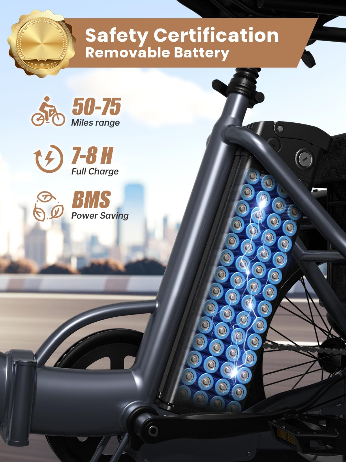 Electric Tricycle for Adults 1200W 36V 20AH Fat Tire Folding P3030