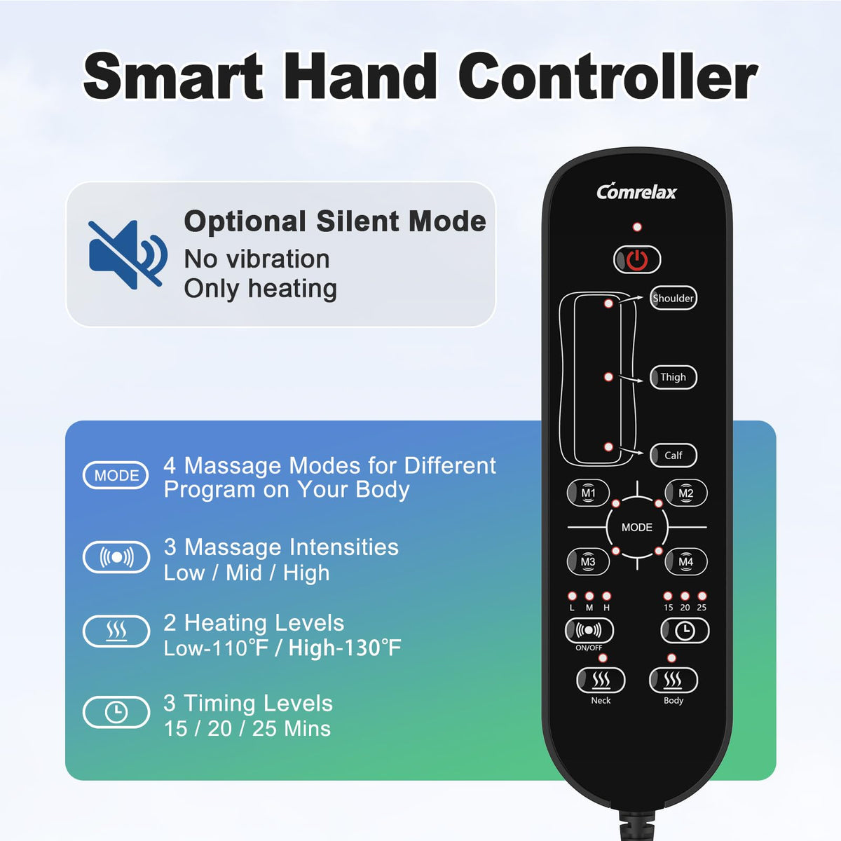 Full Body Massage Mat with 3 Heating Zones D600