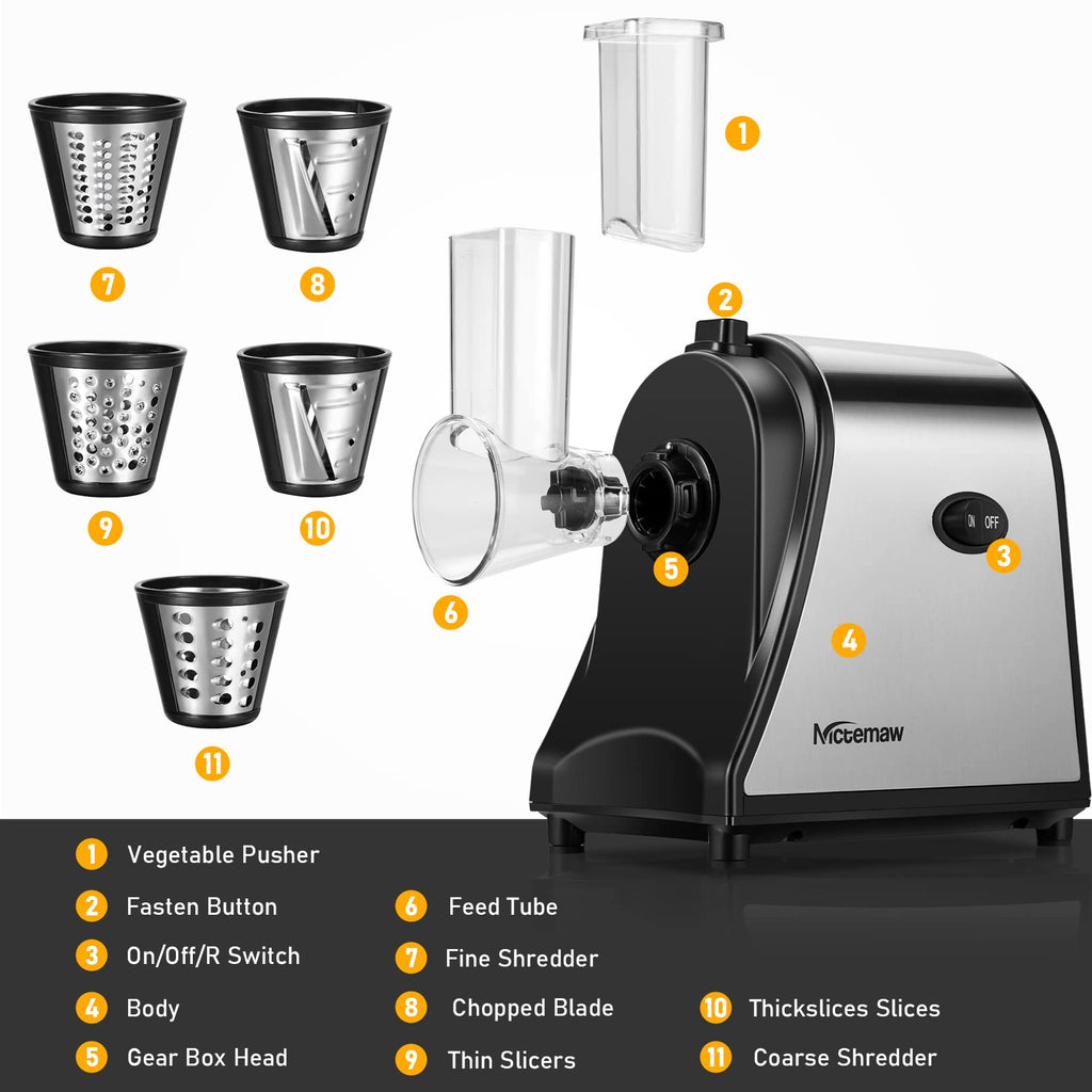 Electric Vegetable Cutter 500 W with 5 Cutting Drums L812