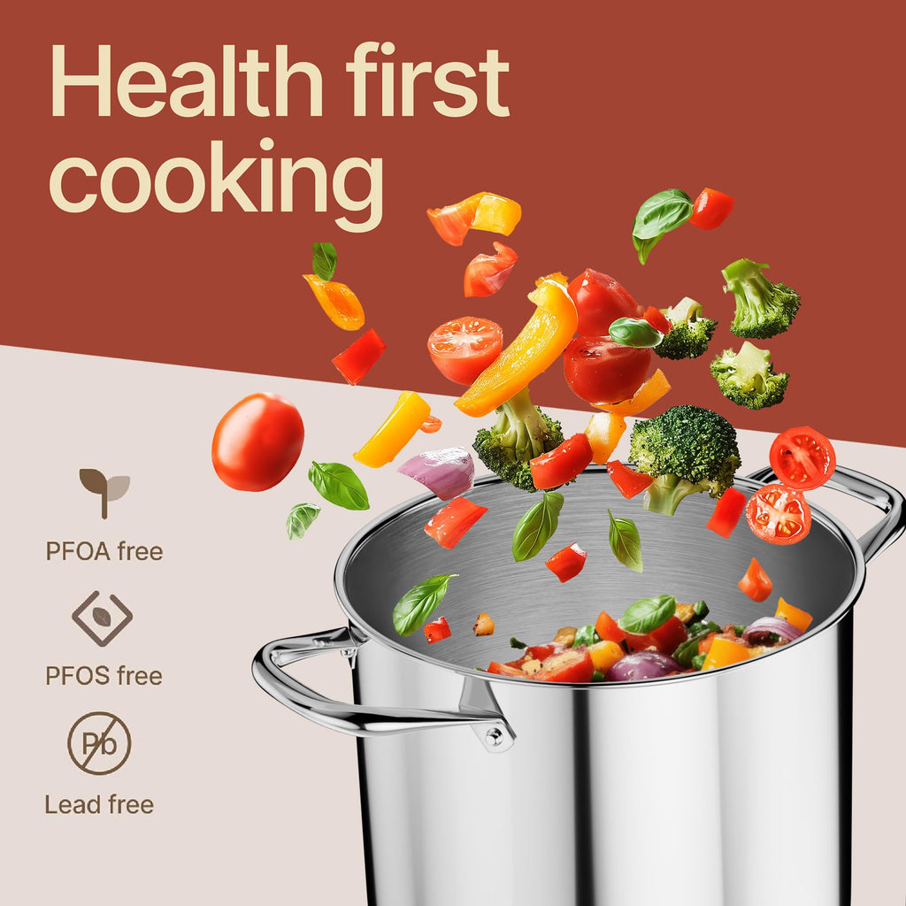 16 Quart Stainless Steel Stockpot with Tempered Glass Lid K7384