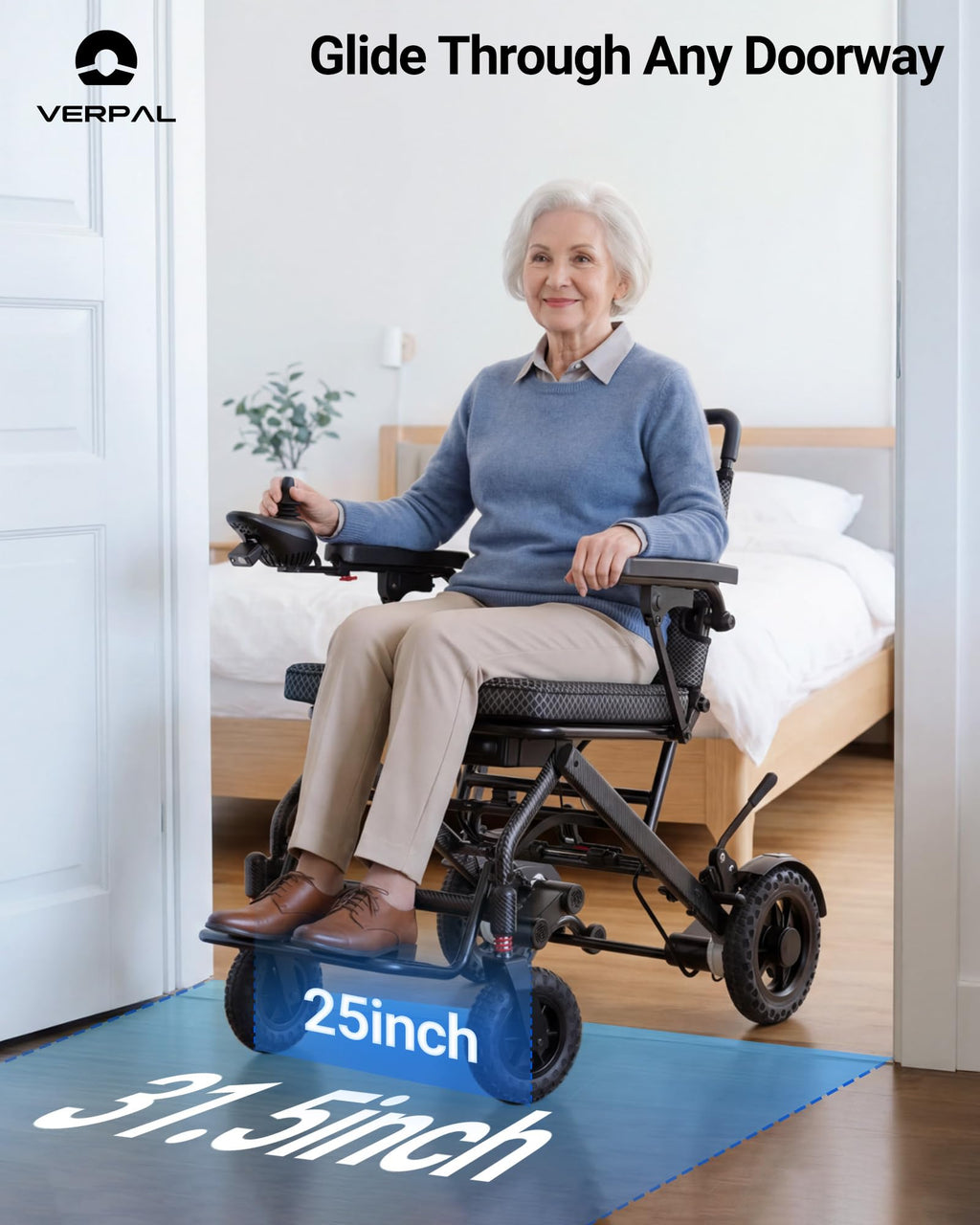 32lbs Foldable Electric Wheelchair 360W Dual Motor 220 lbs Capacity R46537