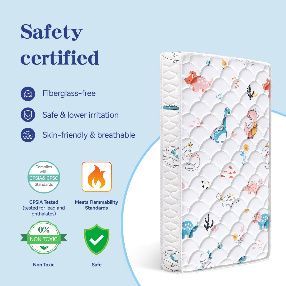 5" Firm Hypoallergenic Crib and Toddler Mattress E59244