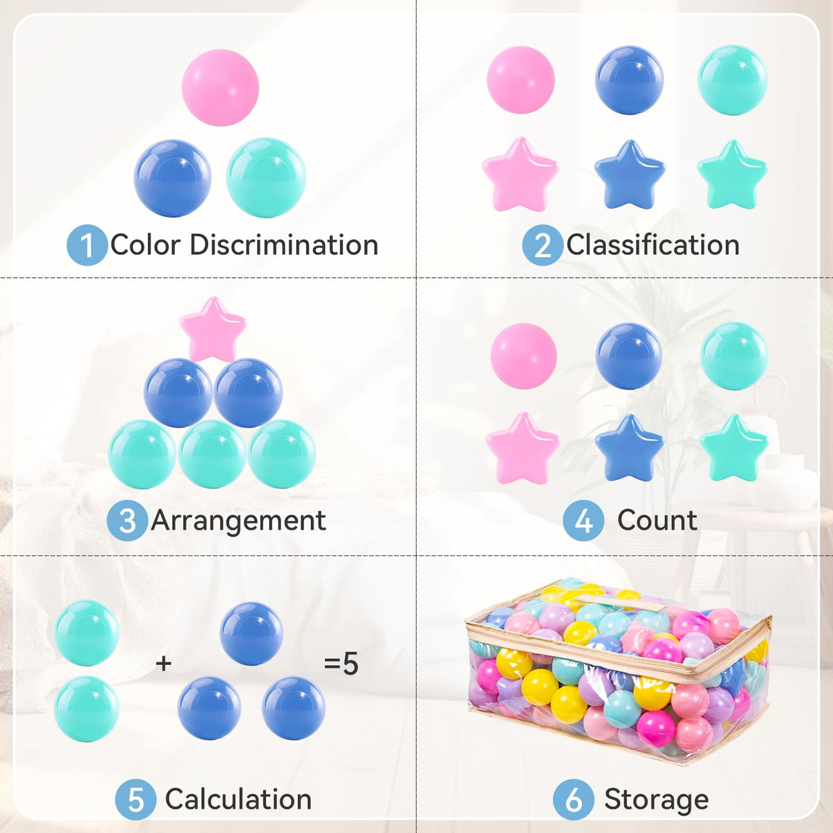 BPA Phthalate Free 2.15" Soft Plastic Play Balls V641234