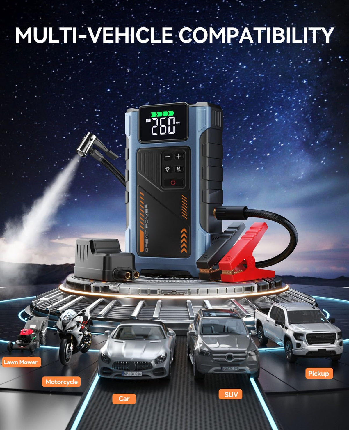 4500A 12V Jump Starter with Air Compressor 150PSI G302