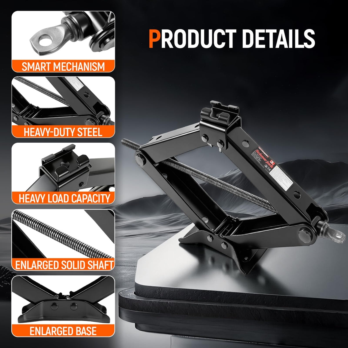 3 Ton Heavy Duty Scissor Jack with Lug Wrench L33615