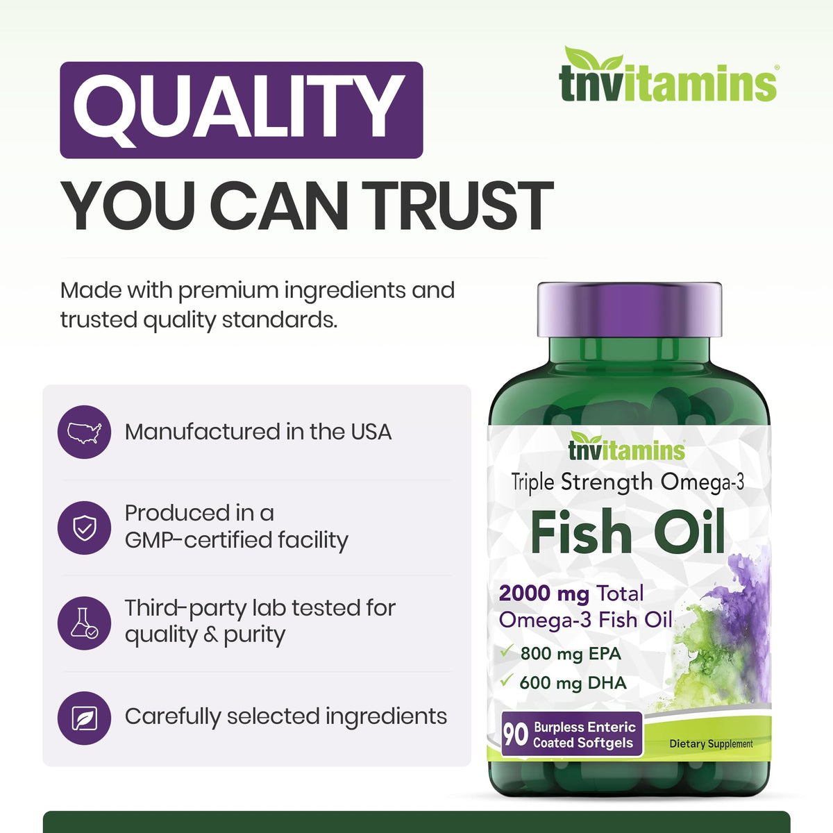 2000mg Omega-3 Fish Oil 90 Softgels K35525