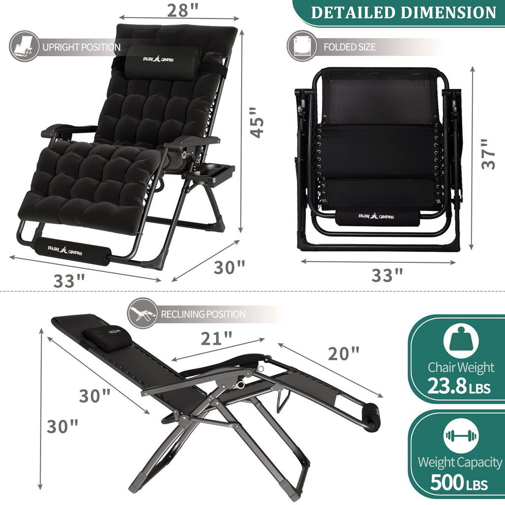 Oversized Zero Gravity Reclining Chair with Cushion T587