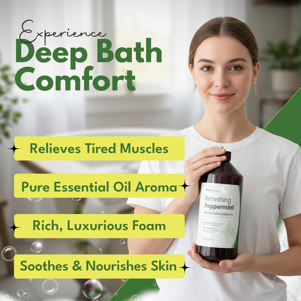 Scented Foaming Bubble Bath with Essential Oils and Epsom Salt, 33.8 fl oz U893853