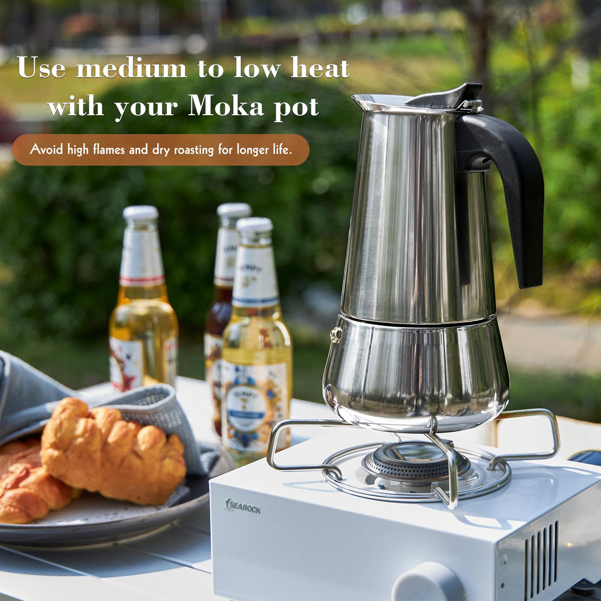 Stainless Steel Stovetop Moka Pot Espresso Maker 12 Cup 600ml N849