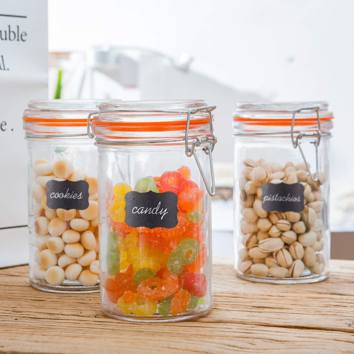 16 oz Glass Airtight Storage Jars, 12 Pack Y701