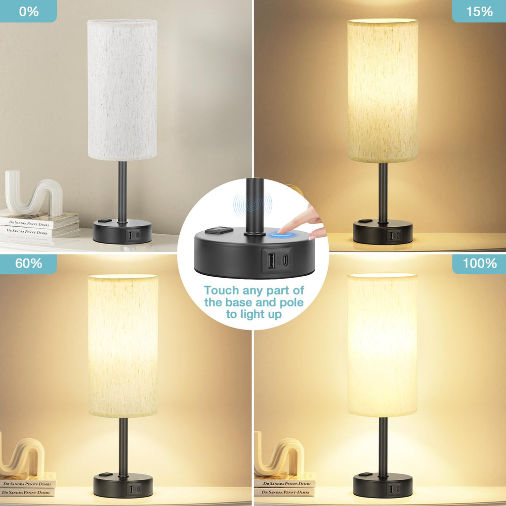 Turquoise Dimmable Touch Bedside Table Lamp Y717711