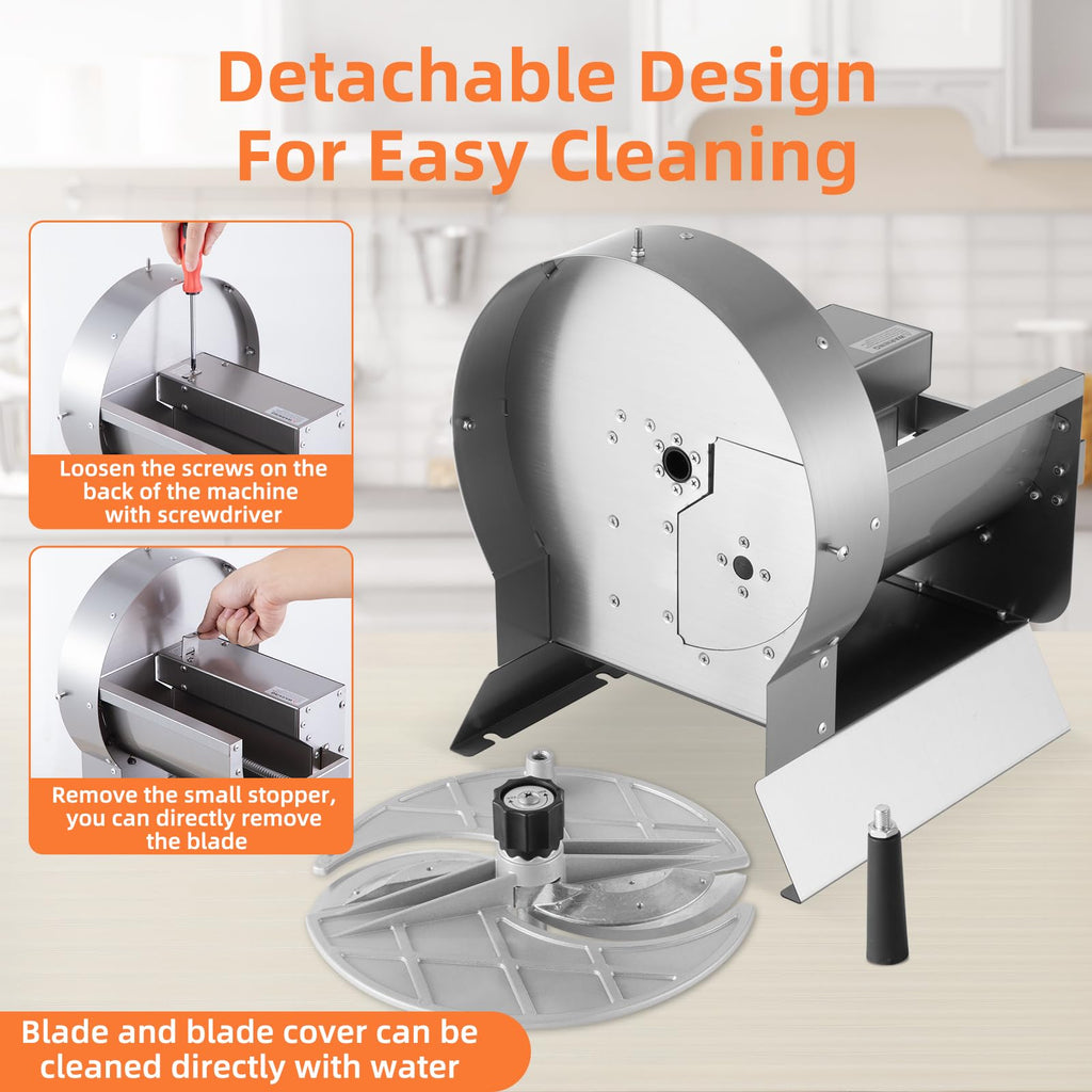 Electric Vegetable Slicer, Stainless Steel 2 IN 1 Manual & Electric Food Slicer A7361