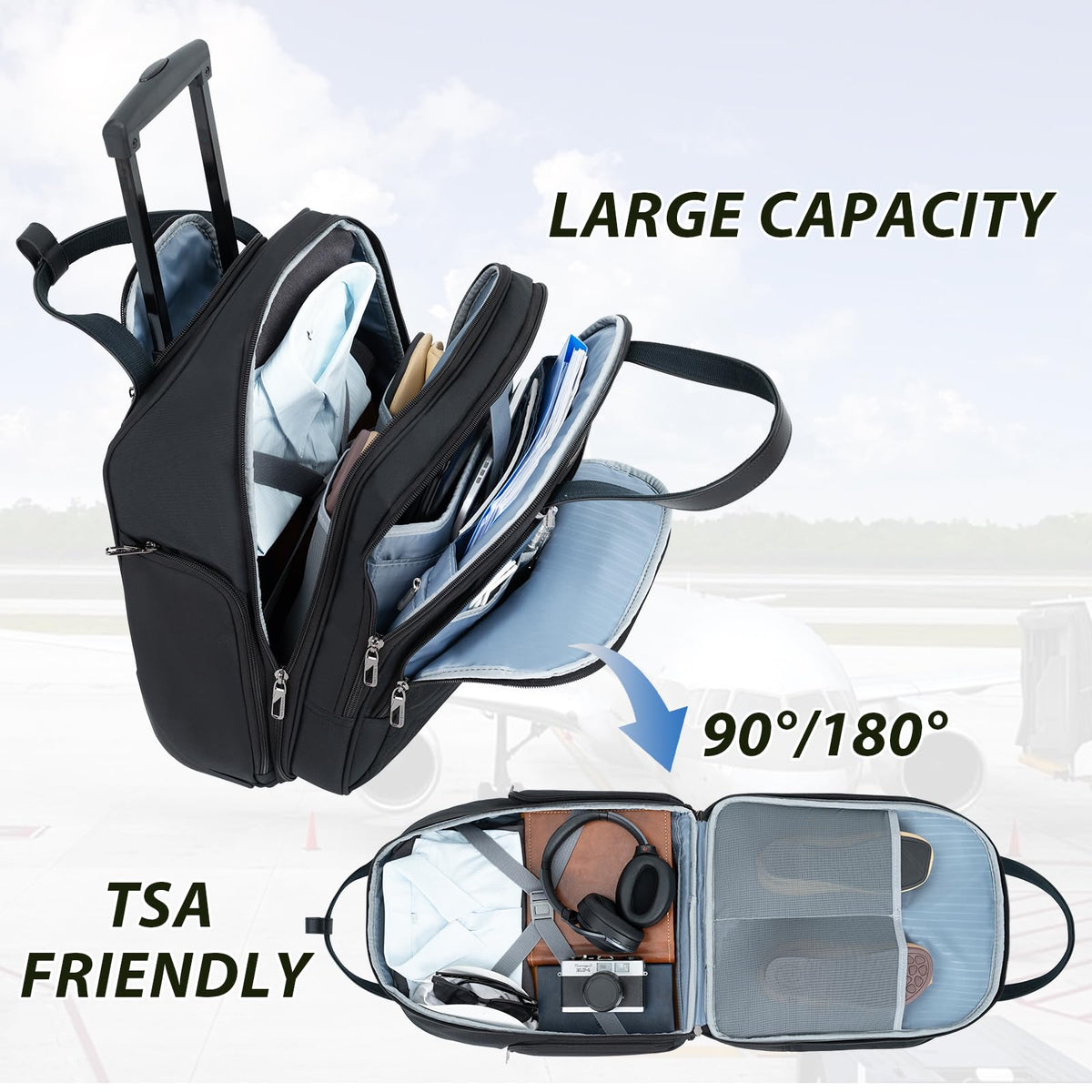 16" Underseat Rolling Lightweight Suitcase K553