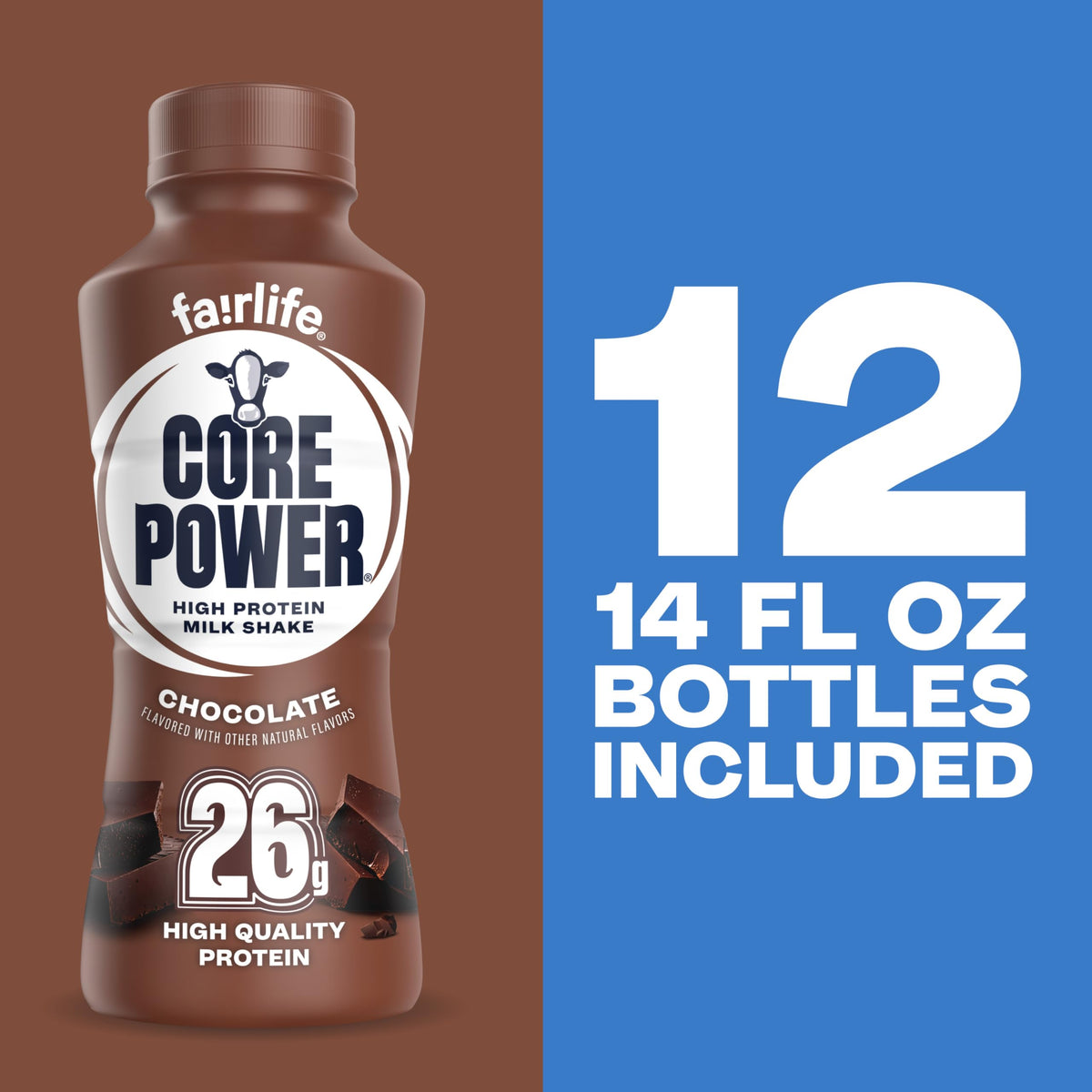 26g Protein Chocolate Milk Shakes 14 Fl Oz (Pack of 12) Q2857