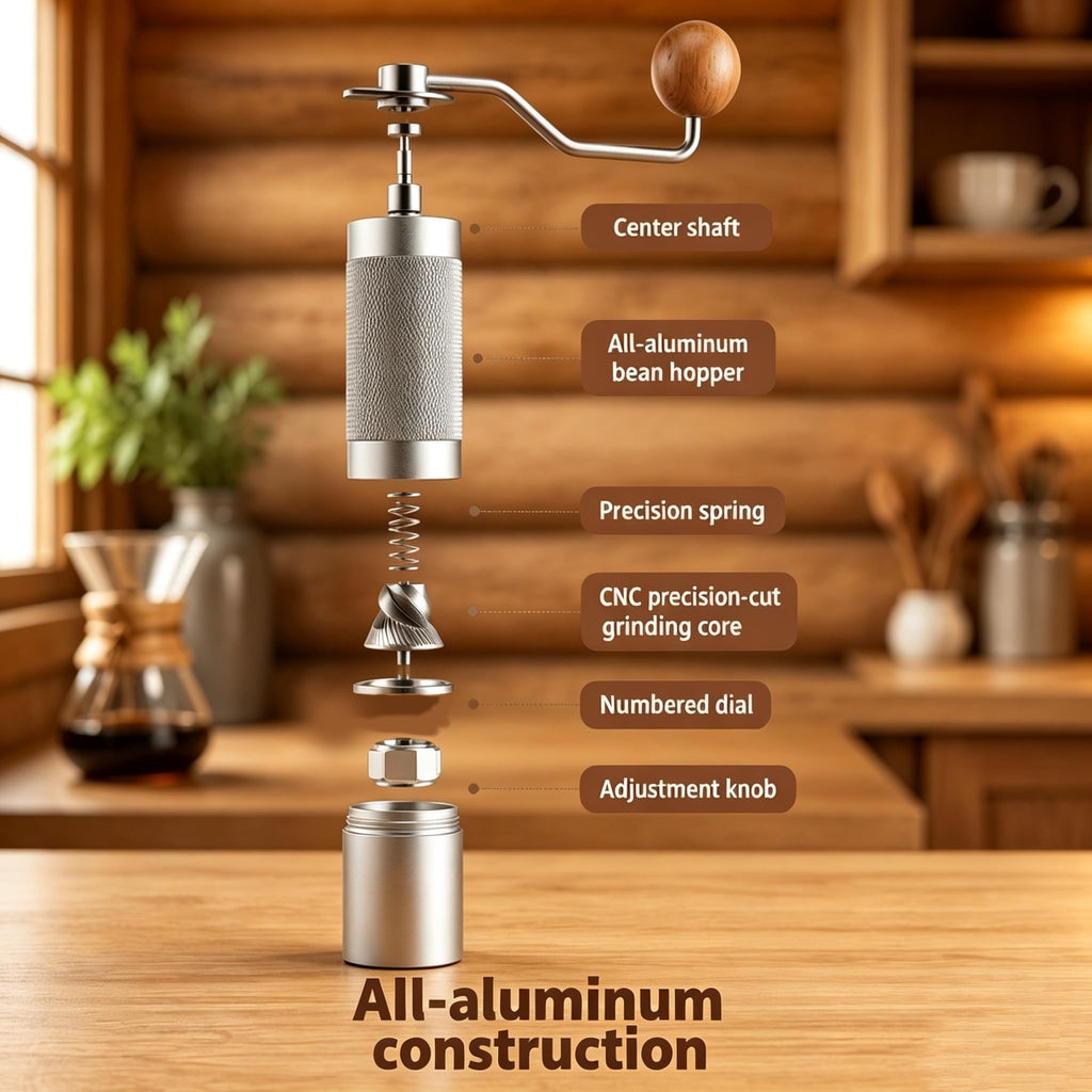 Manual Stainless Steel Conical Burr Coffee Grinder M95056