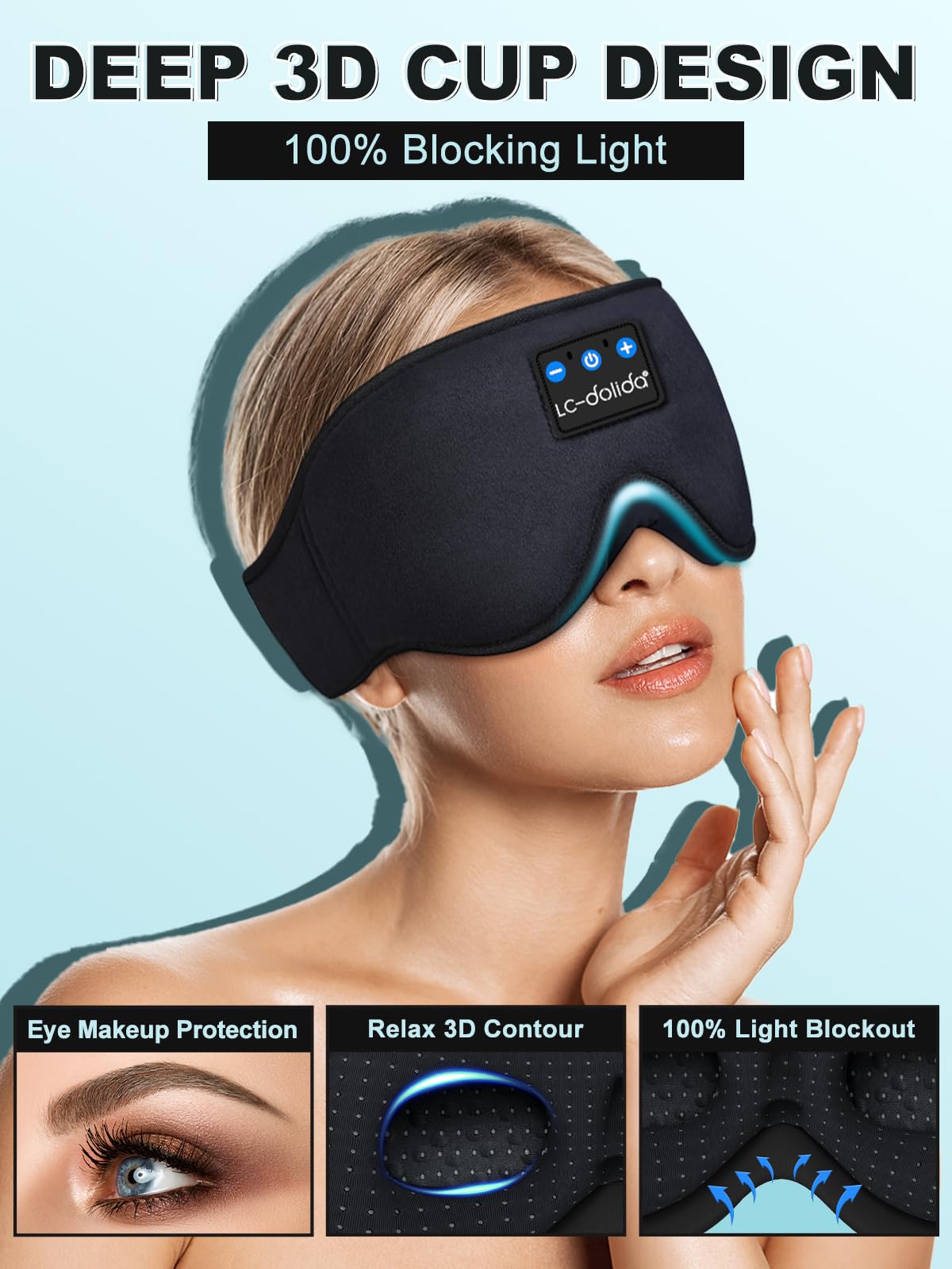 Sleep Mask Bluetooth Wireless Music Eye Mask P7208