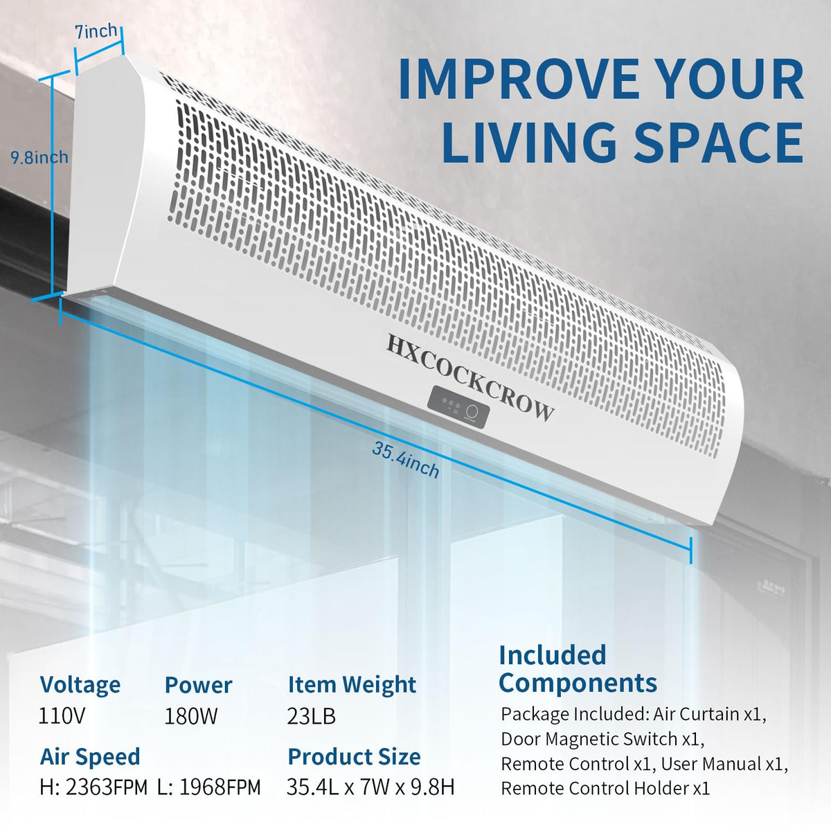 36 Inch Wall Mounted Air Curtain Y4793